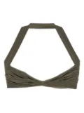 Norma Kamali Bill halter-neck draped bikini top - Green