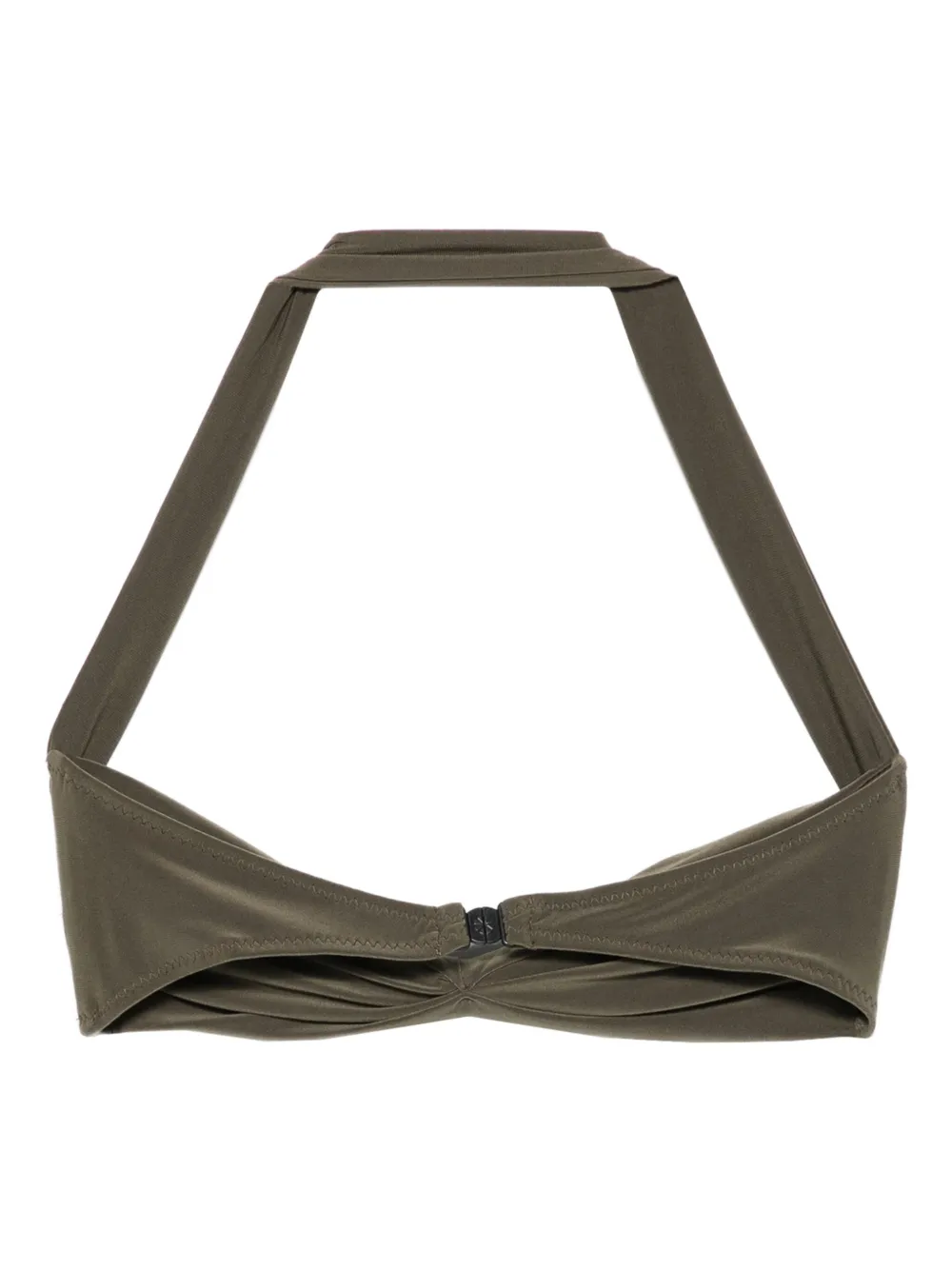  Norma Kamali Bill Halterneck Draped Bikini Top - Green 