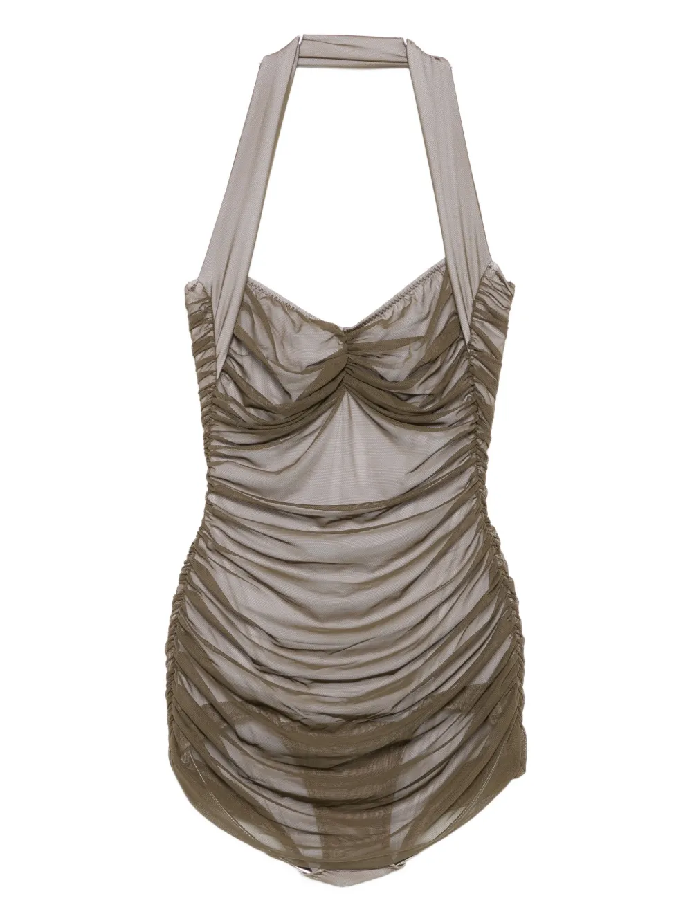 Norma Kamali Bill Mio Halter-neck Swimsuit In Green