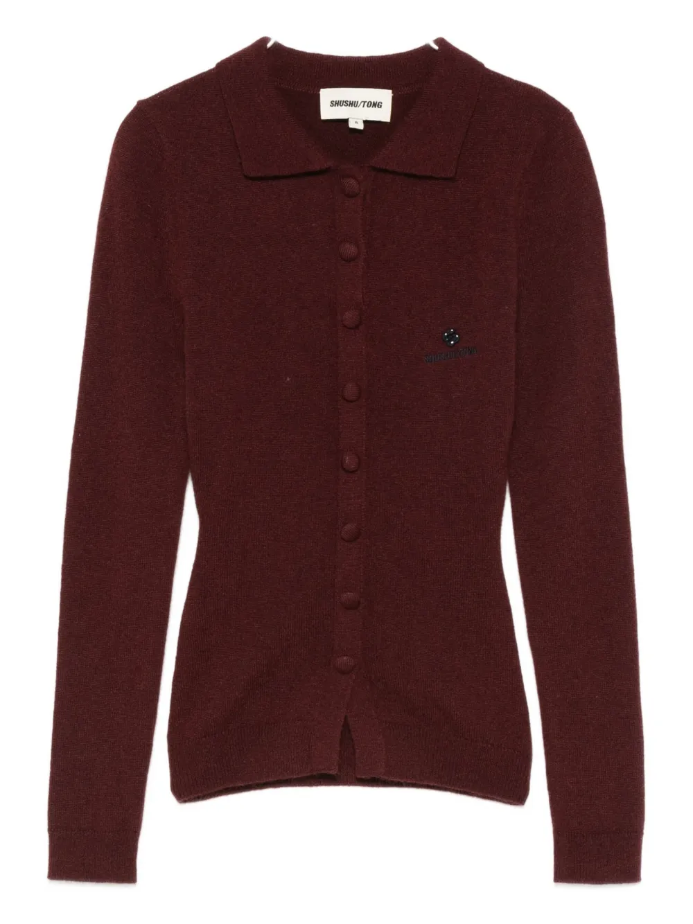 Shushu-tong Button-up Knit Cardigan In Red