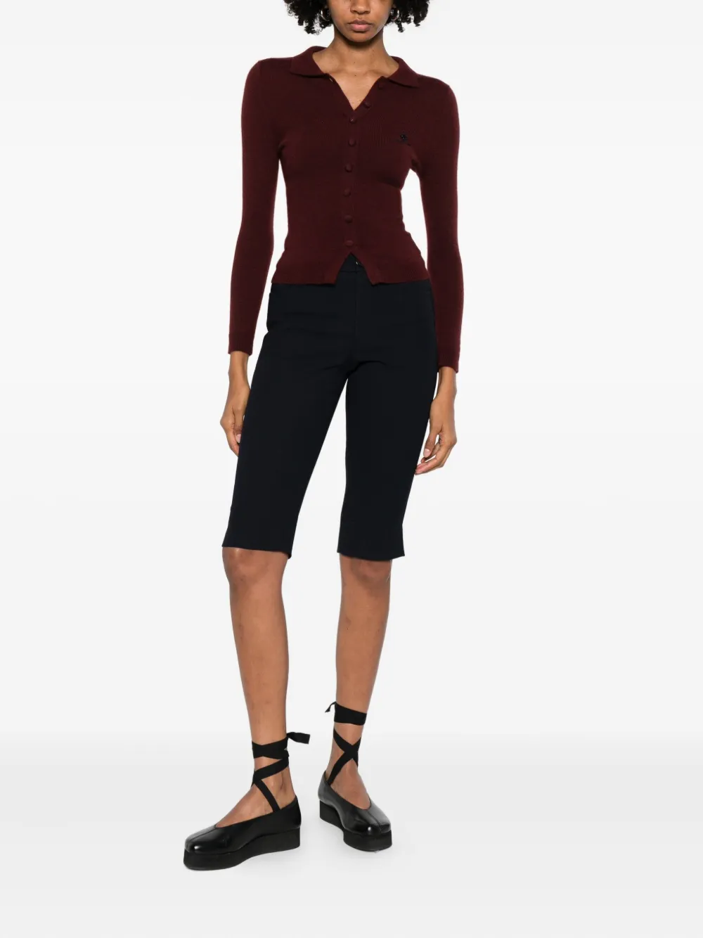 Shushu-tong Button-up Knit Cardigan In Red