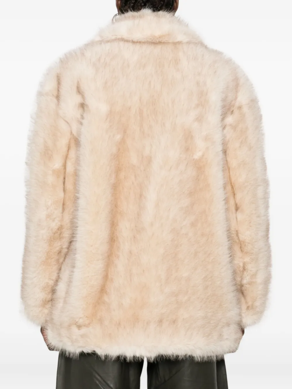 Sportmax Chic Jacket With Faux Fur And Belt In Neutral