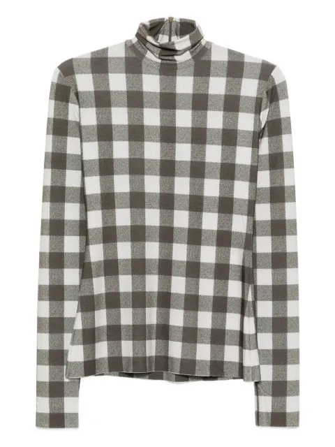 Norma Kamali checked turtleneck top