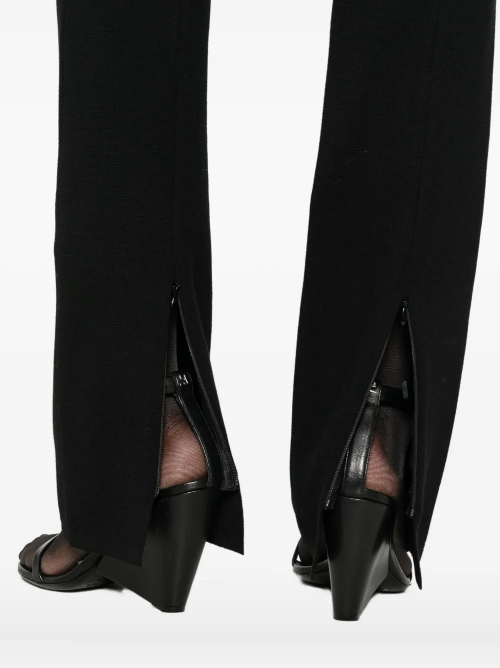 Sportmax Straight-leg Knitted Trousers In Black