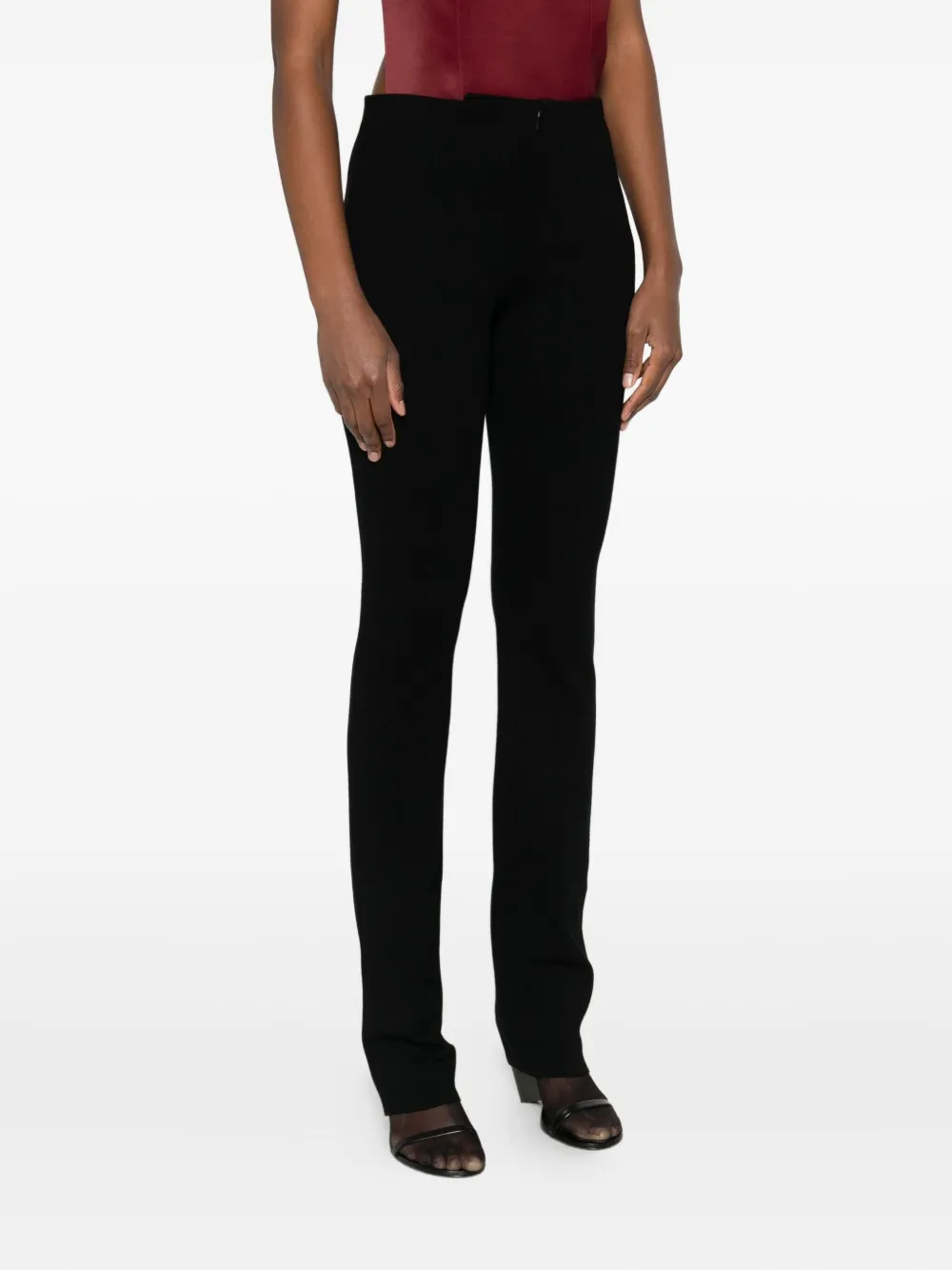 Sportmax Straight-leg Knitted Trousers In Black