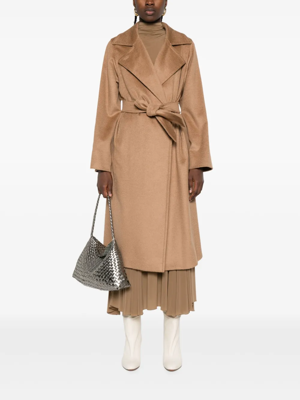 Max Mara Mantel met ceintuur Bruin