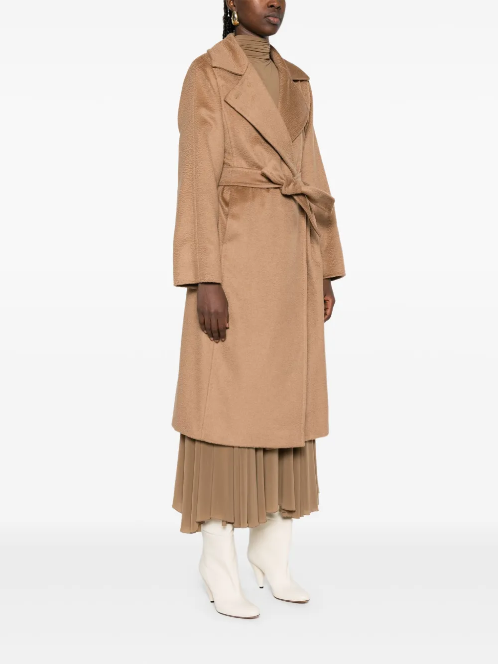 Max Mara Mantel met ceintuur Bruin