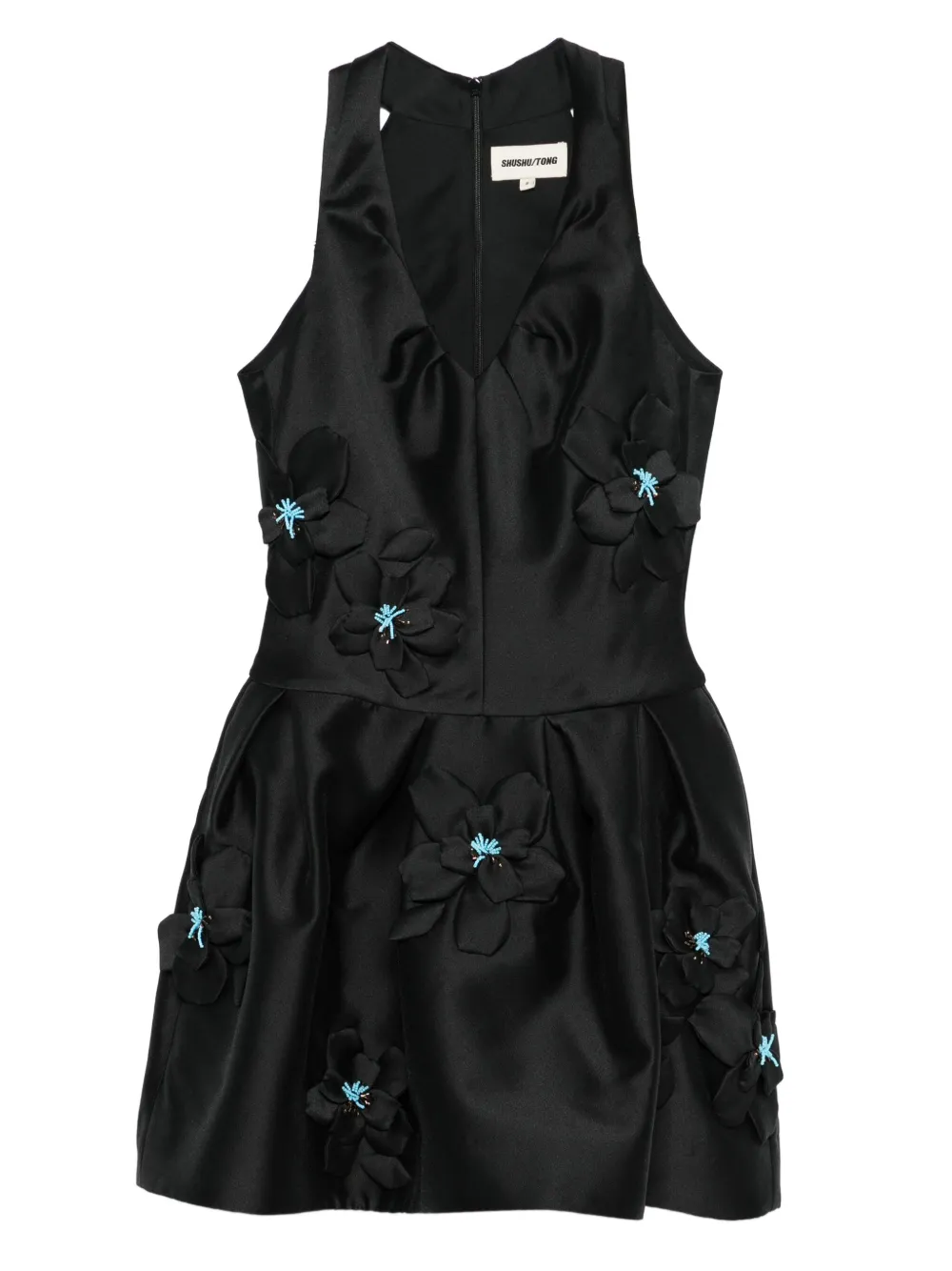 SHUSHU/TONG　ブラックミニドレス SHUSHU/TONG Vネック ミニドレス | ブラック | FARFETCH JP