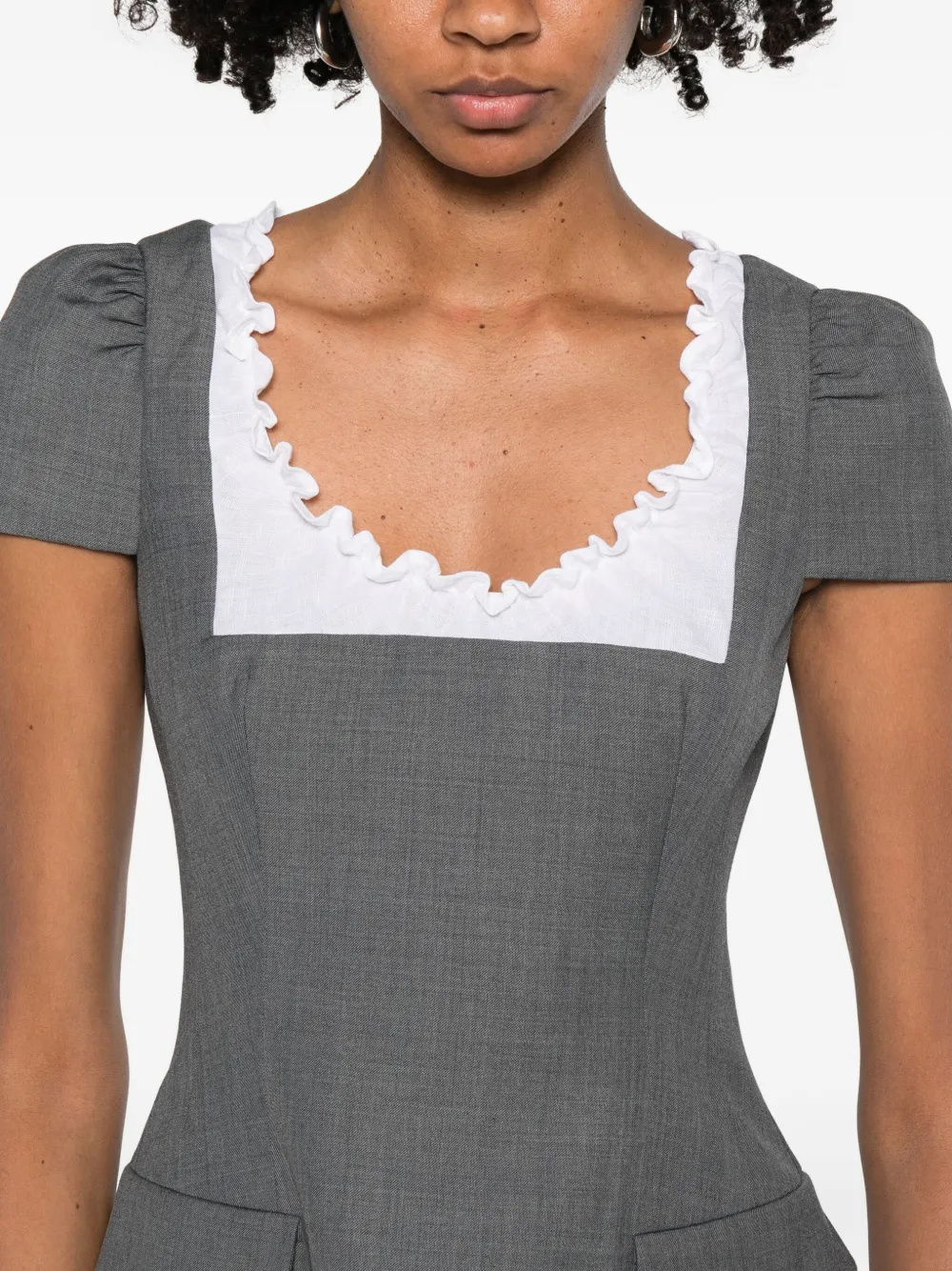 SHUSHU TONG Mini-jurk met korte mouwen Grijs