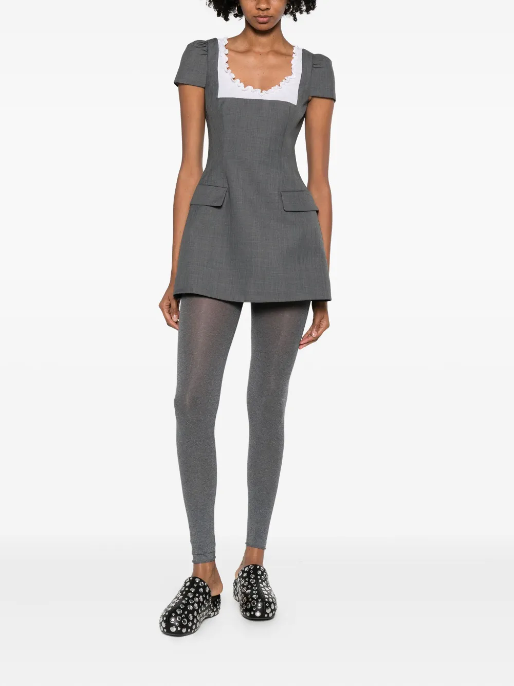 SHUSHU/TONG short sleeve mini dress - Grijs