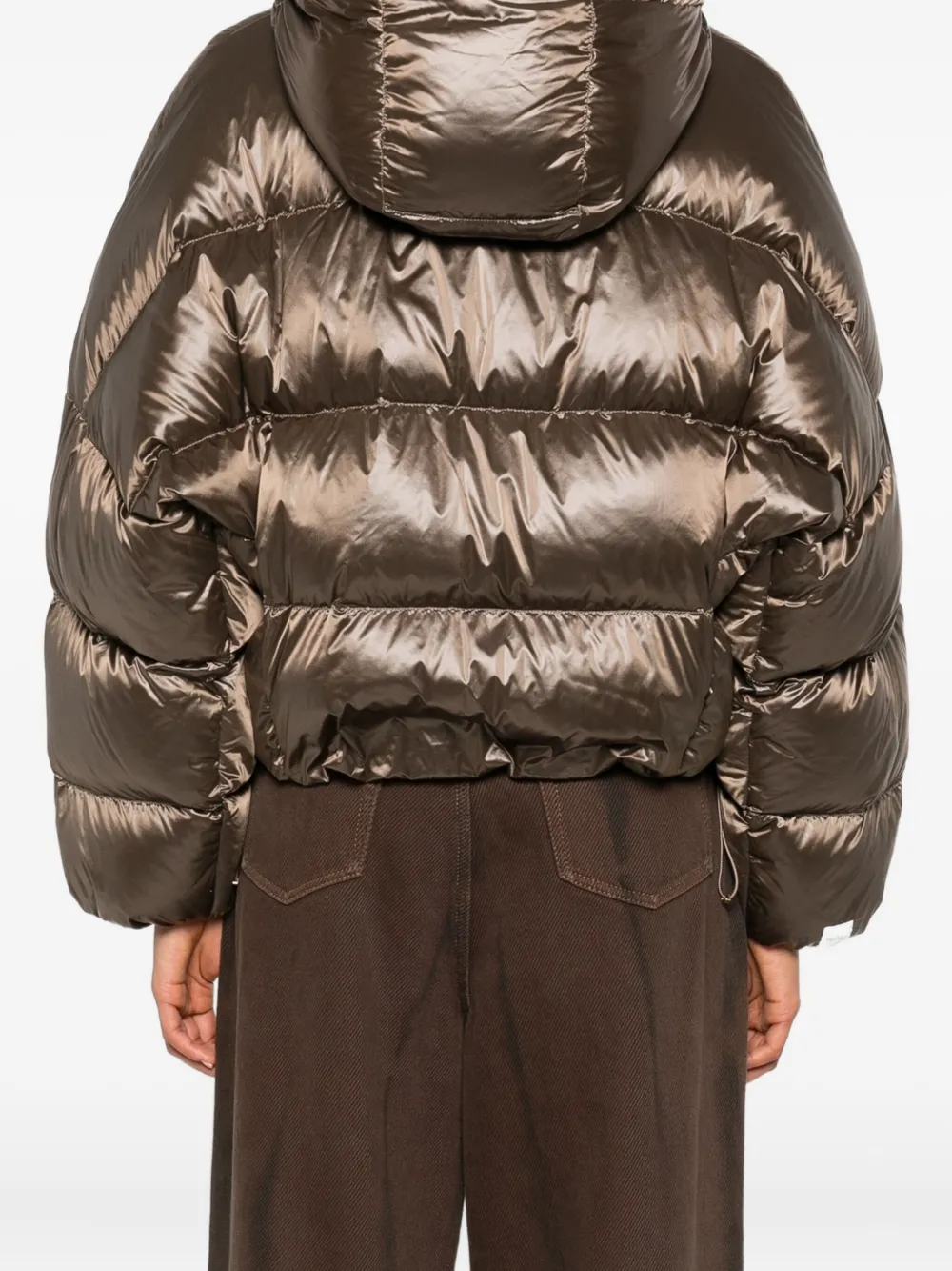 Max Mara Spaceca Quilted Hooded Jacket In Brown