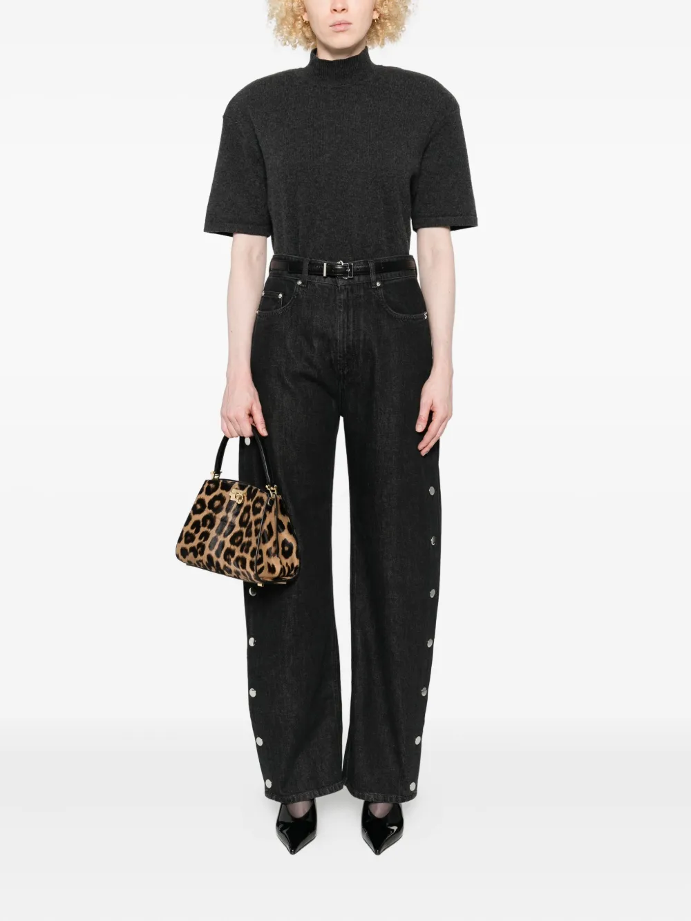 Sportmax Galante jeans met knoop aan de zijkant - Zwart