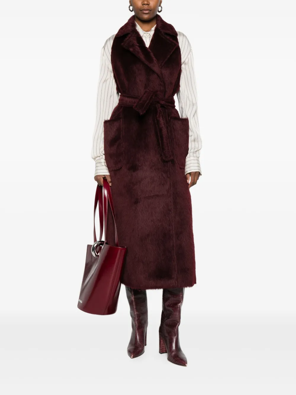 Max Mara belted sleeveless coat | Faux Fur & Shearling Coats | Image 2