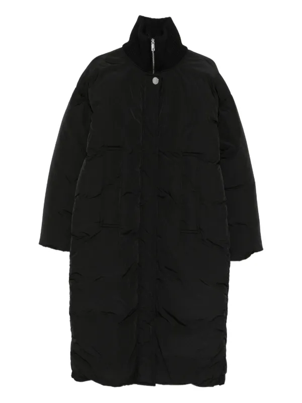 Sportmax Quilted Parka Coat in Black