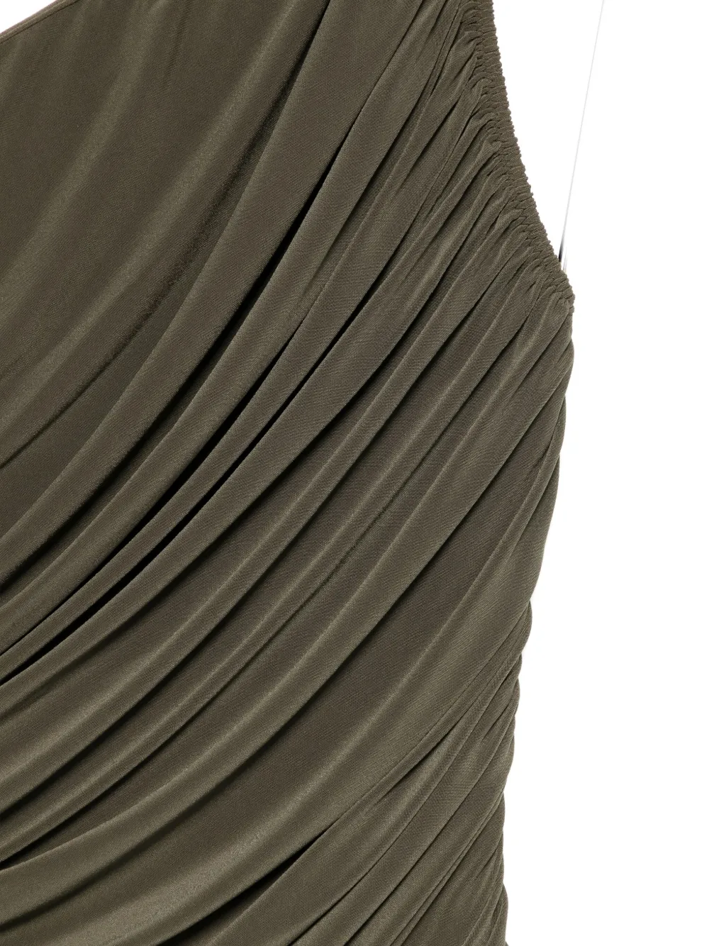 Norma Kamali Diana Mio One-strap Draped Swim Top In Green