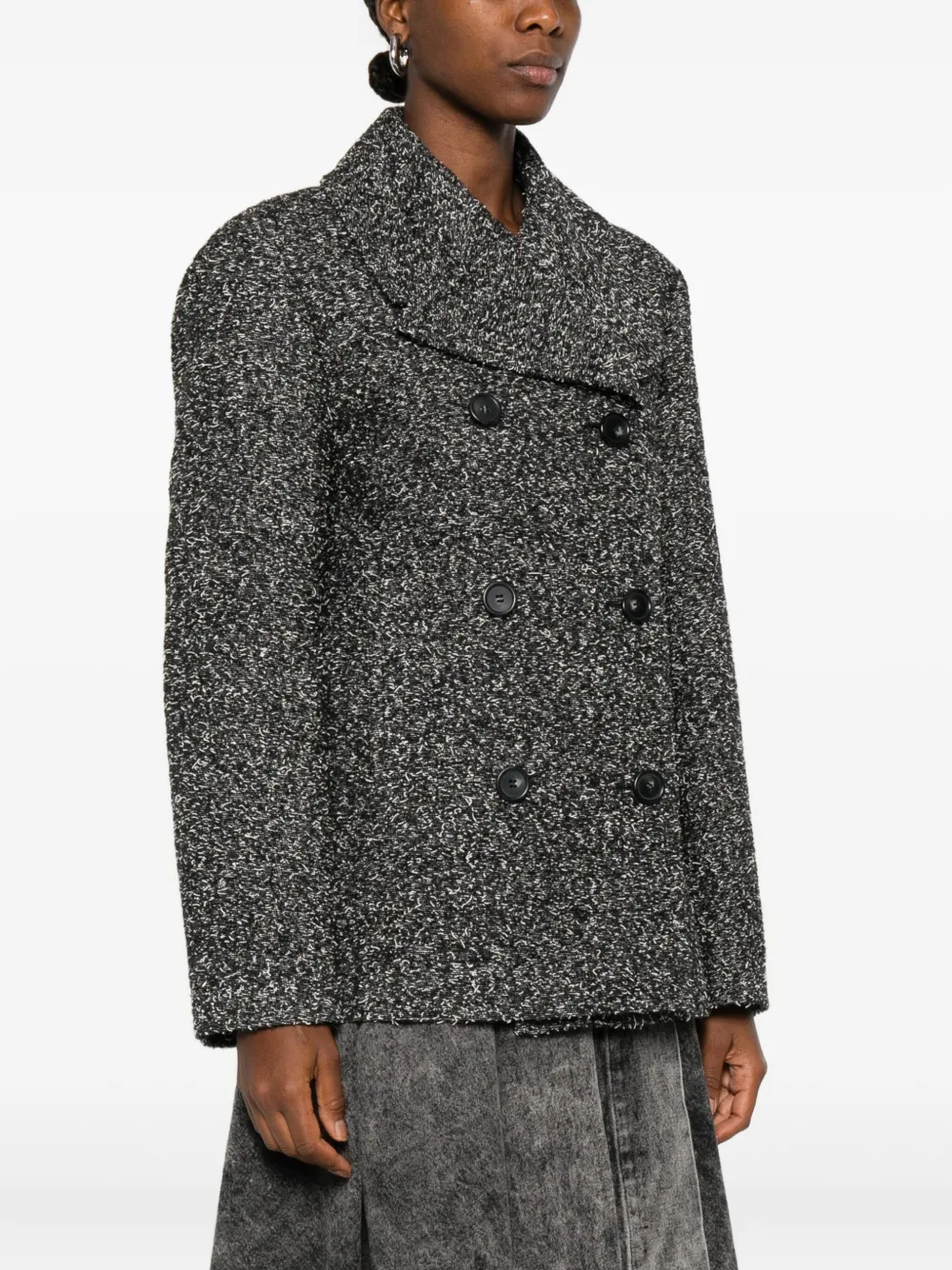 Sportmax Jas met dubbele rij knopen en vlekken Zwart