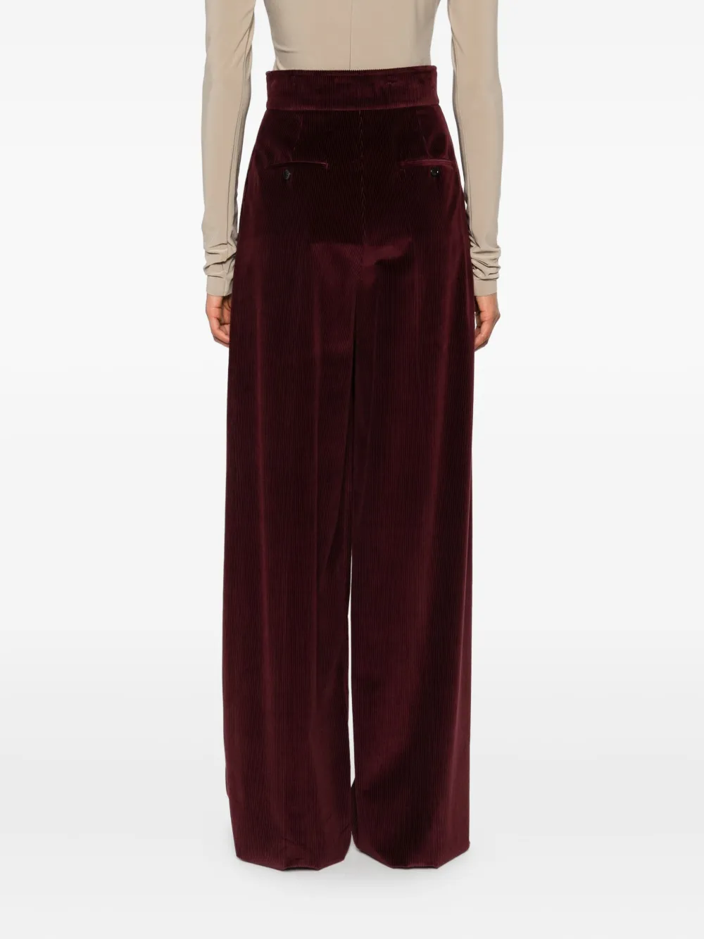 Max Mara Bosso Pleated Trousers In Red