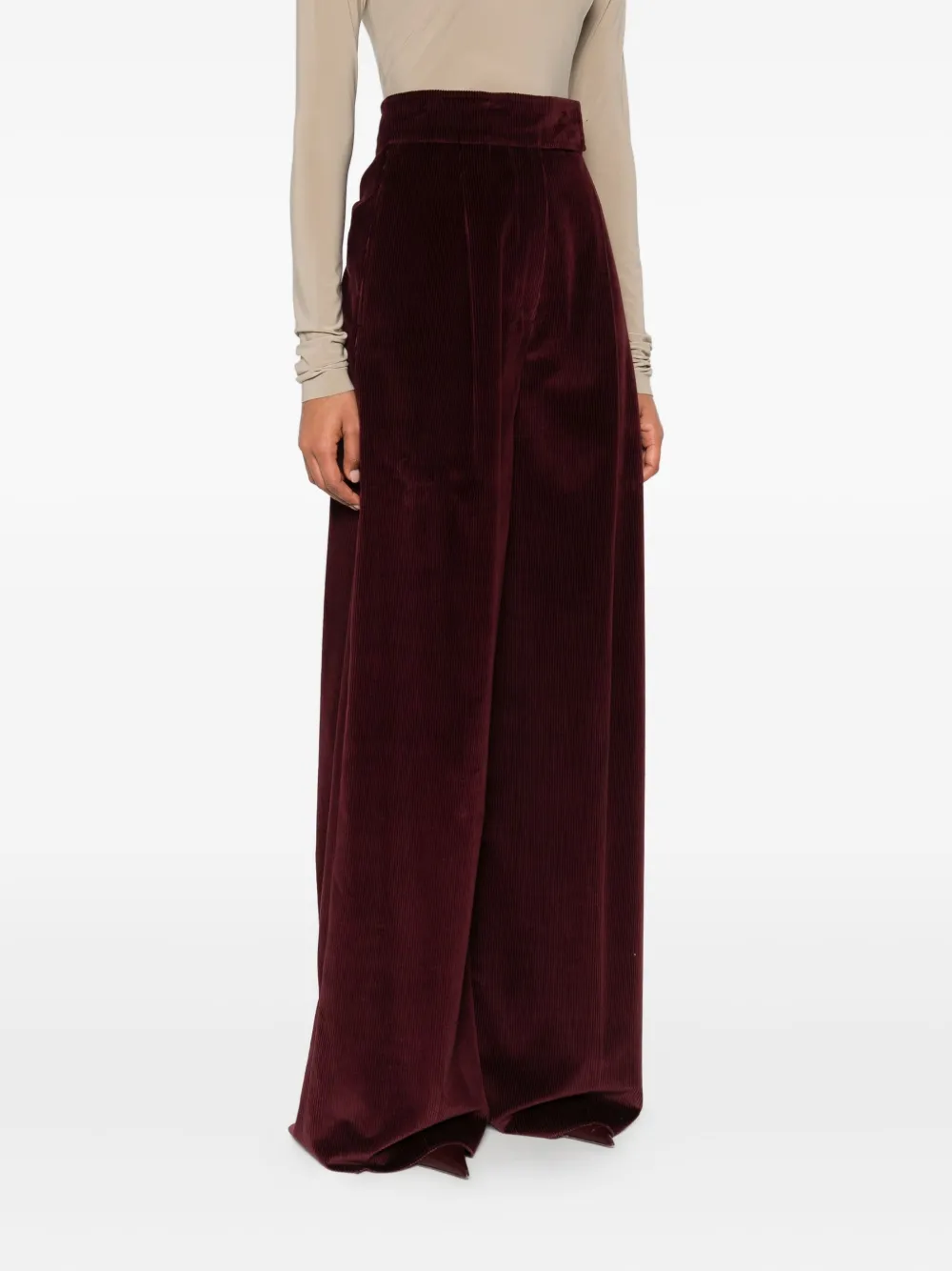 Max Mara Bosso Pleated Trousers In Red