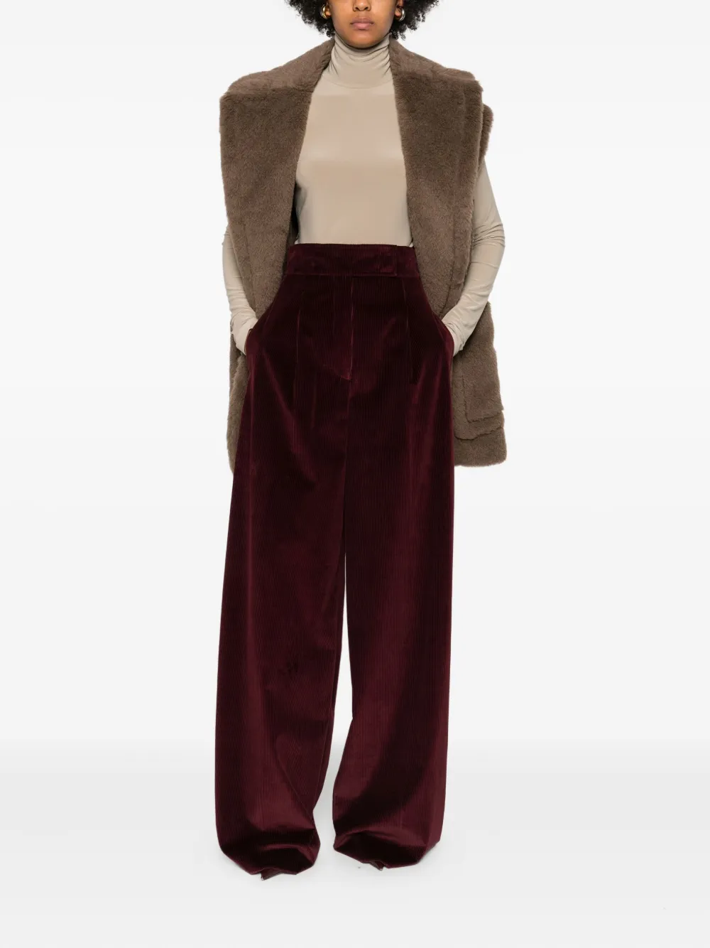 Max Mara Bosso geplooide broek - Rood