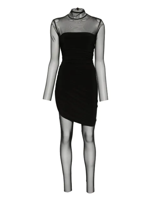 Norma Kamali メッシュパネル ミニドレス