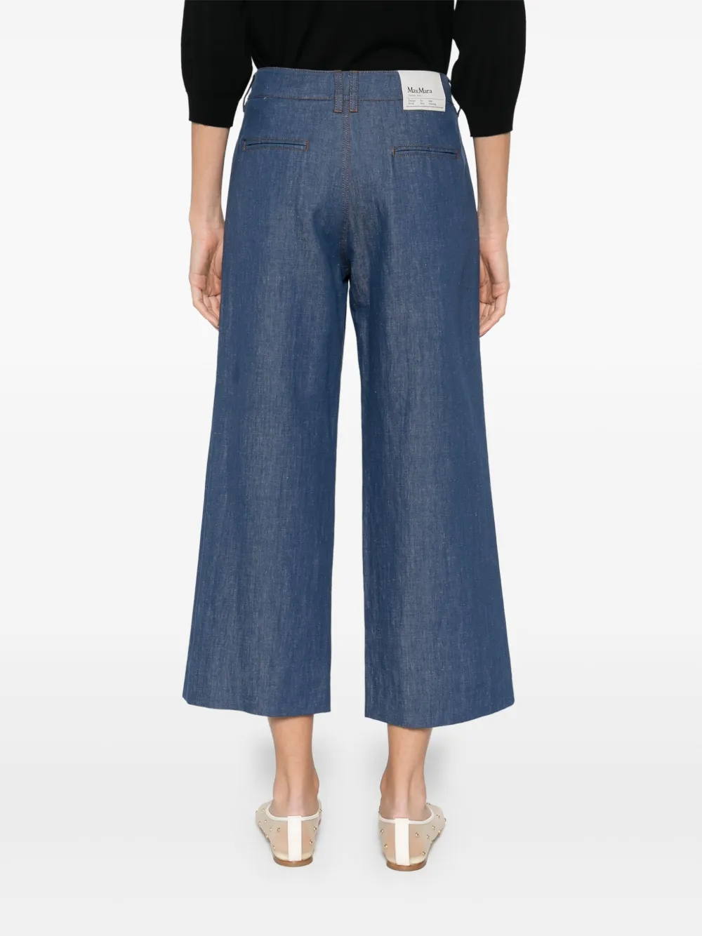 'S Max Mara Broek met logopatch Blauw
