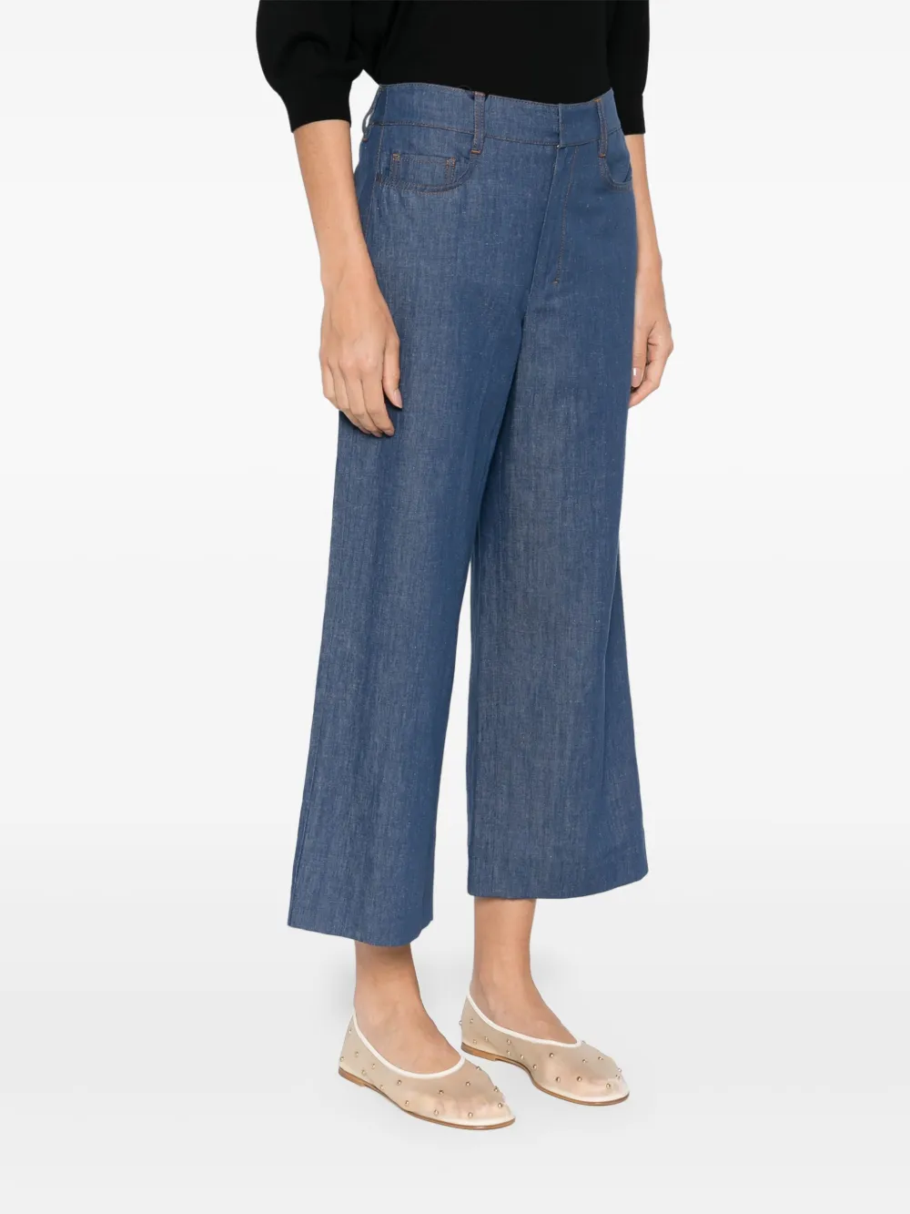 'S Max Mara Broek met logopatch Blauw