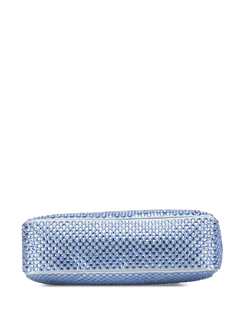 Pre-owned Prada 2013-2024 Mini Satin Crystal Re-edition 2000 Shoulder Bag In Blue