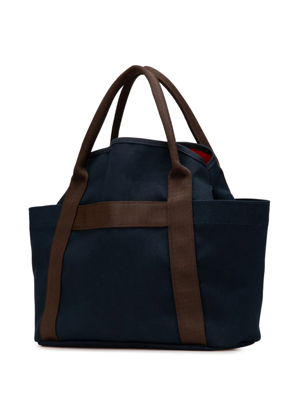 Pre-owned Hermes 2017 Toile Sac De Pansage Grooming Bag Satchel In Blue