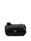CHANEL Pre-Owned 2008-2009 Extra Mini Camellia Choco Bar Lambskin Flap crossbody bag - Black