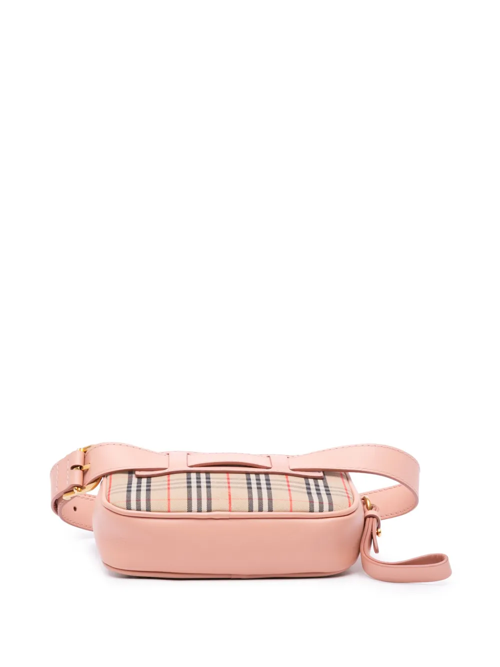 Pre-owned Burberry 2018-2024 Haymarket Check Canvas 1983 Link Belt Bag