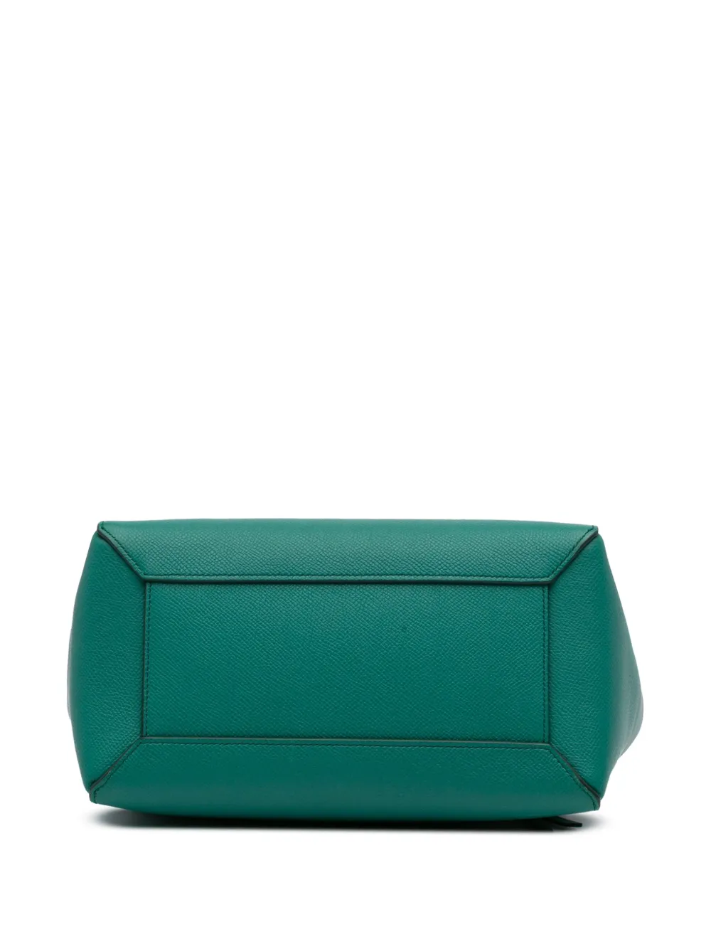Pre-owned Celine 2017 Mini Grained Calfskin Belt Bag Satchel In Green