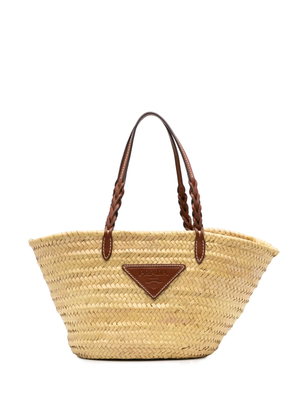 Prada Pre-Owned 2013-2024 Large Palmitto Vitello Basket tote bag | Brown | Image 1