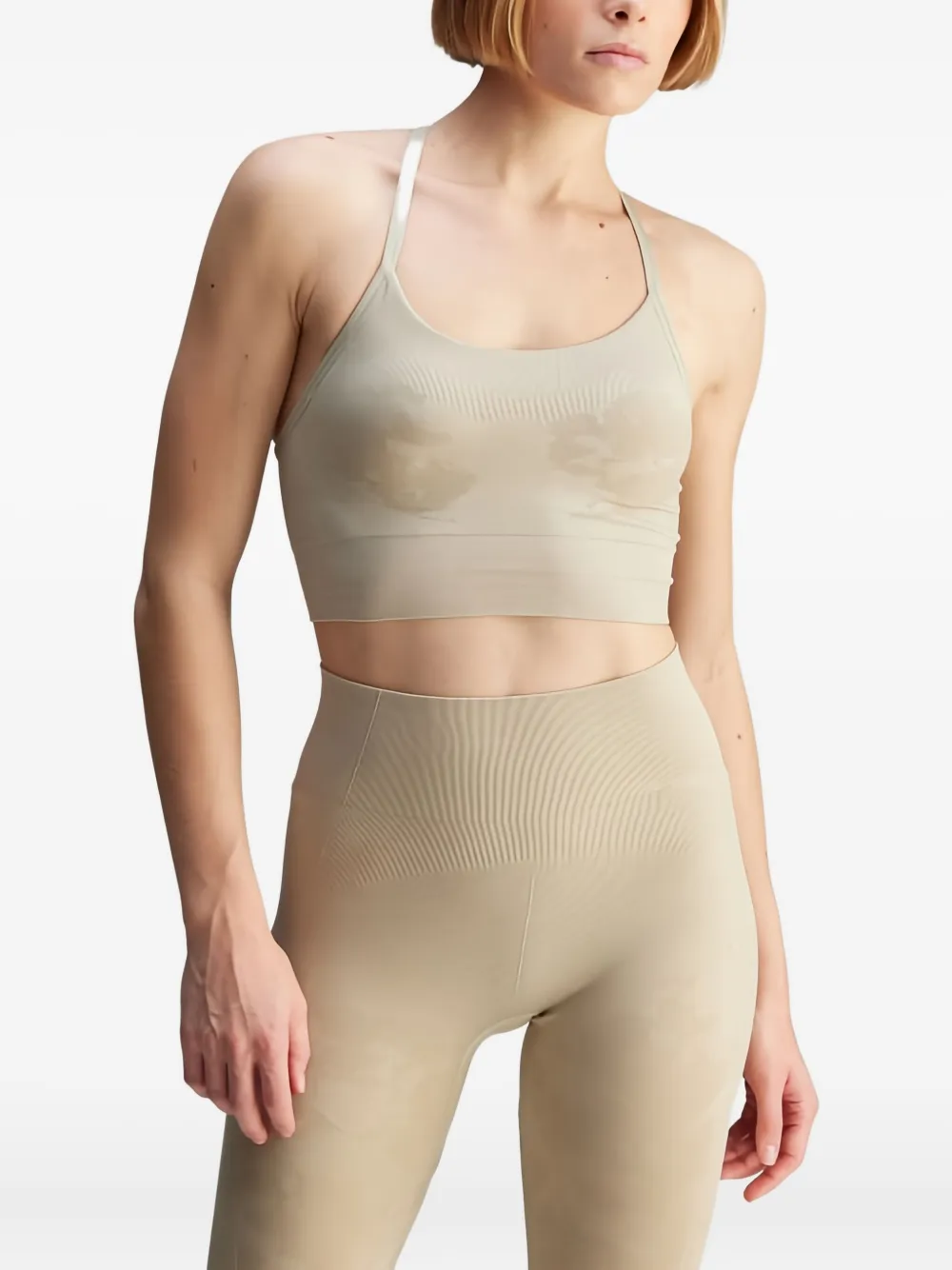 adidas by Stella McCartney Sport-bh met camouflageprint Beige