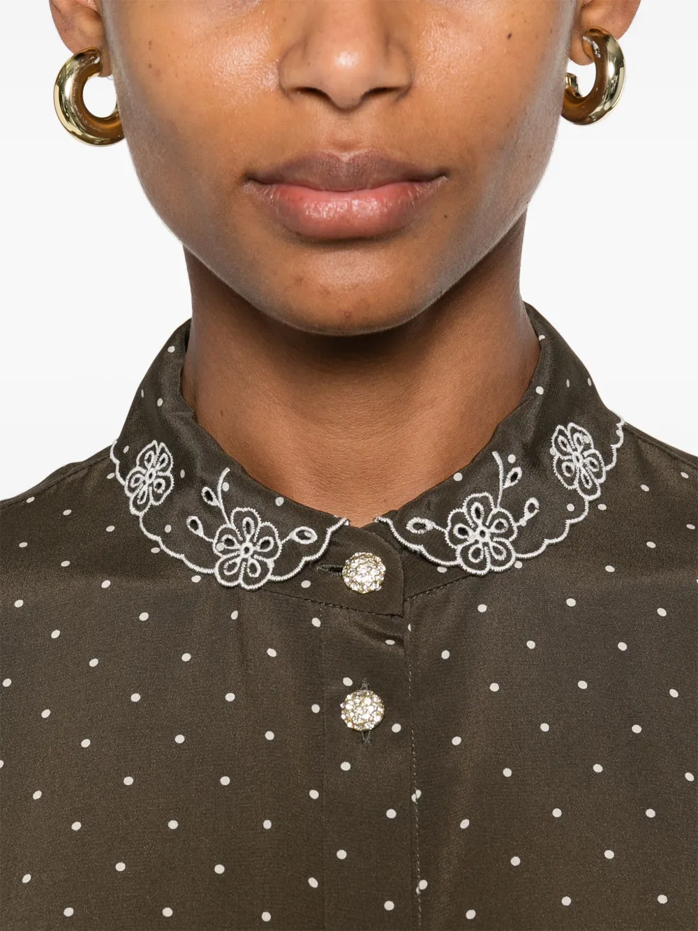 Shop Alessandra Rich Crepe-de-chine Blouse