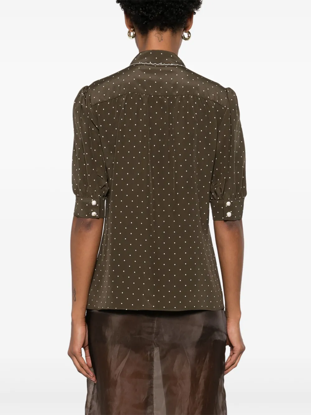 Shop Alessandra Rich Crepe-de-chine Blouse