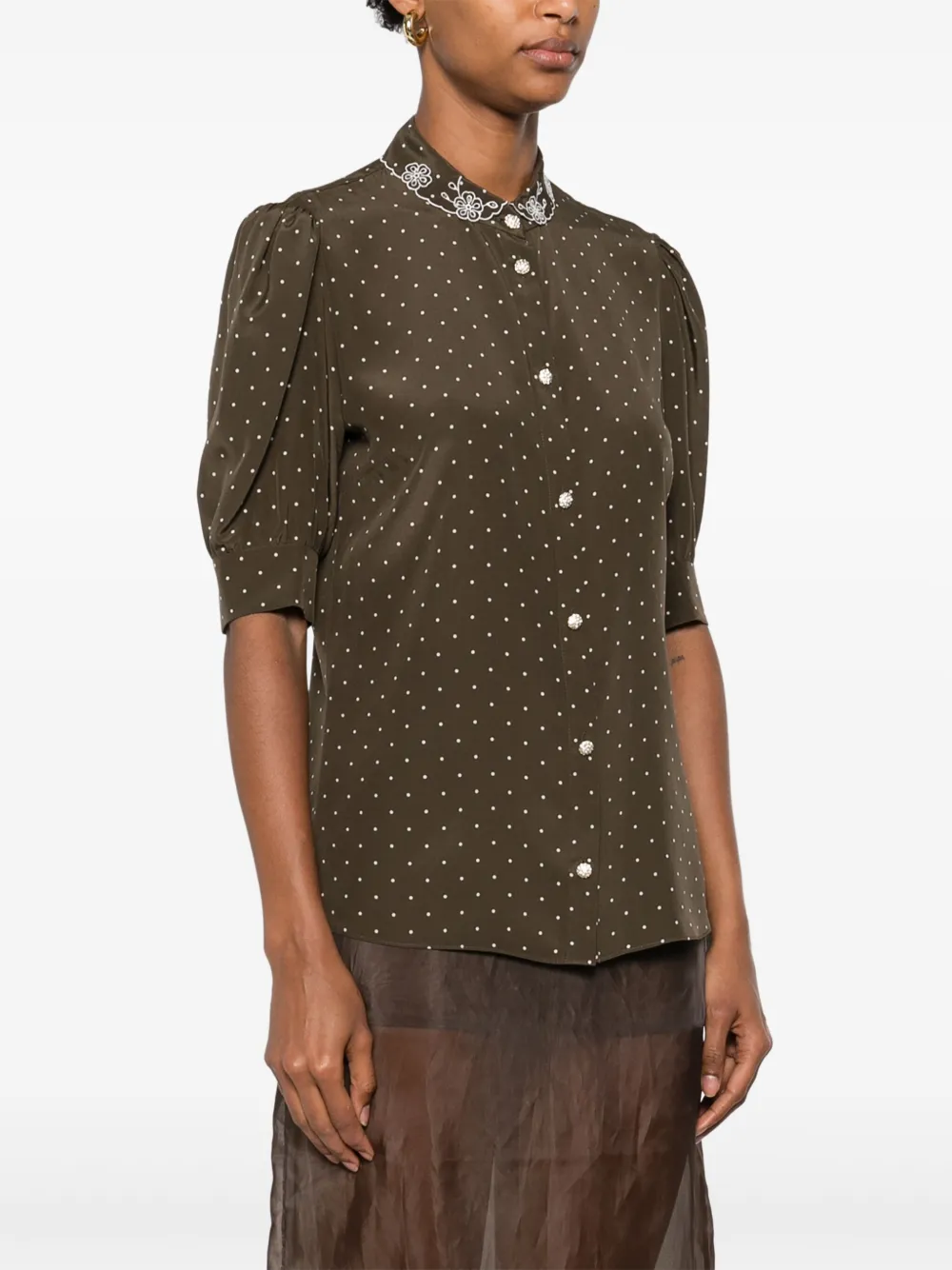 Shop Alessandra Rich Crepe-de-chine Blouse