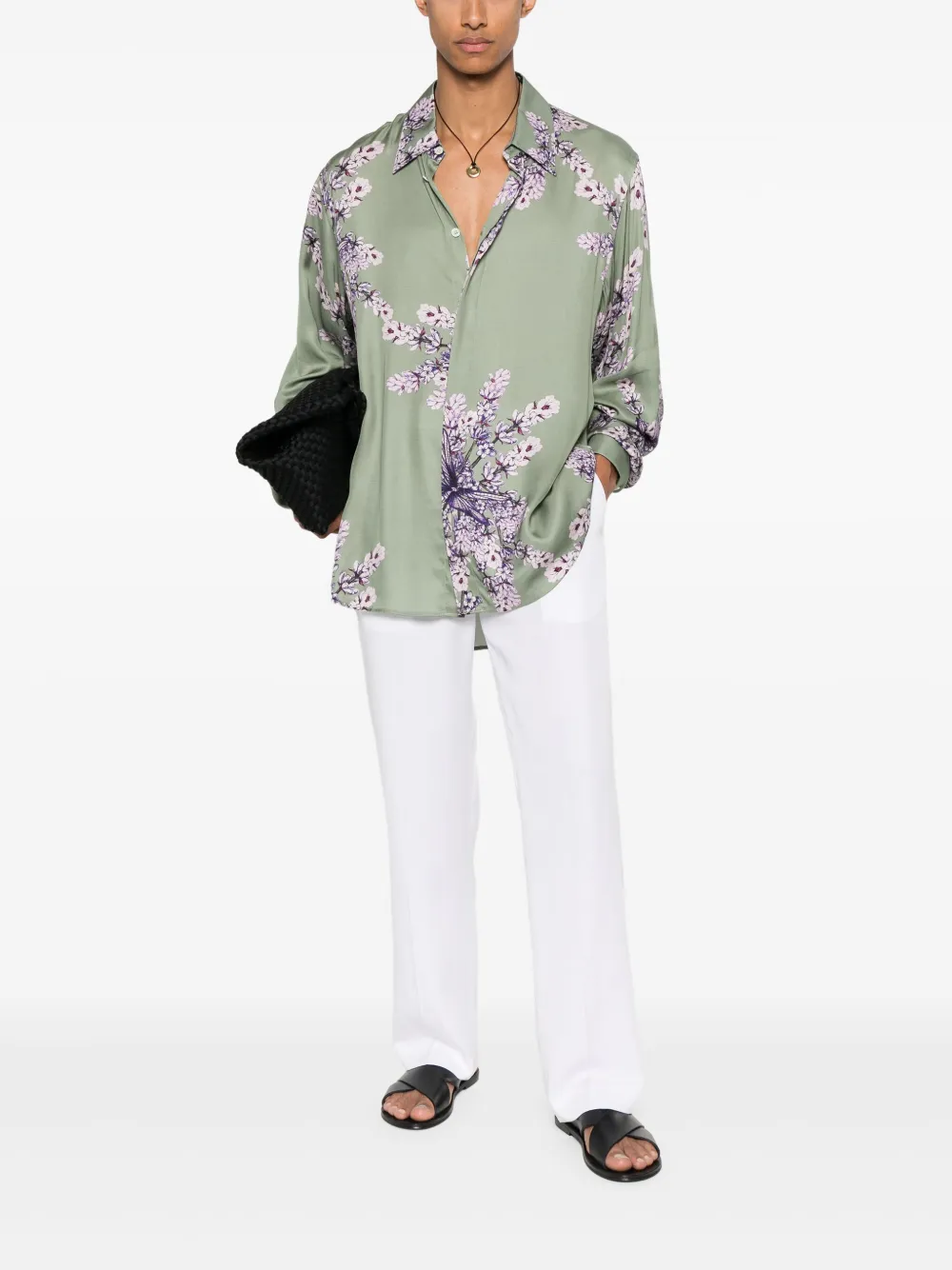 Emporio Armani floral-print shirt - Groen