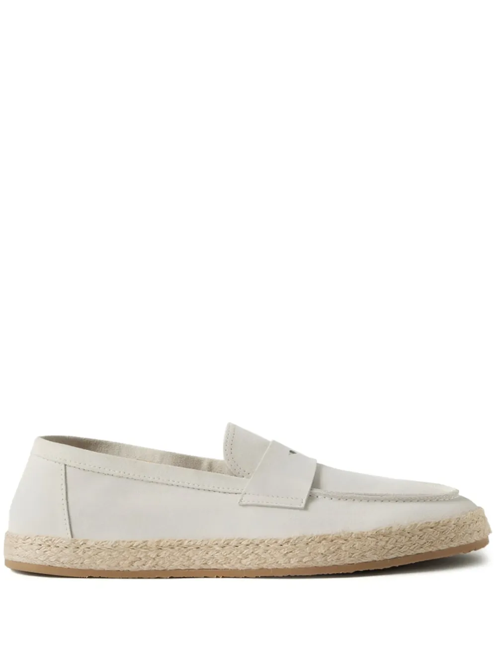 Brunello Cucinelli leather-suede loafers White
