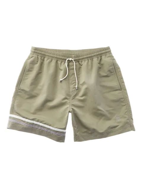 Brunello Cucinelli shorts de playa con logo bordado
