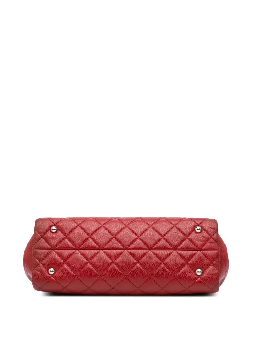 Pre-owned Chanel 2012-2013 Cc Quilted Caviar Frame Shopping Tote Bag