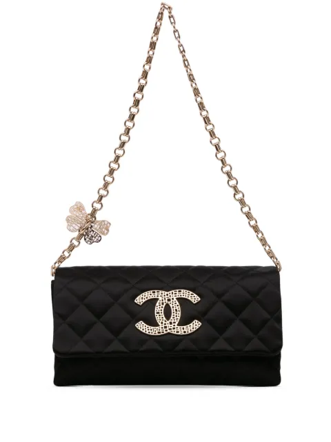 CHANEL Pre-Owned bolsa de hombro Butterfly de satén capitonado con cadena 2010-2011