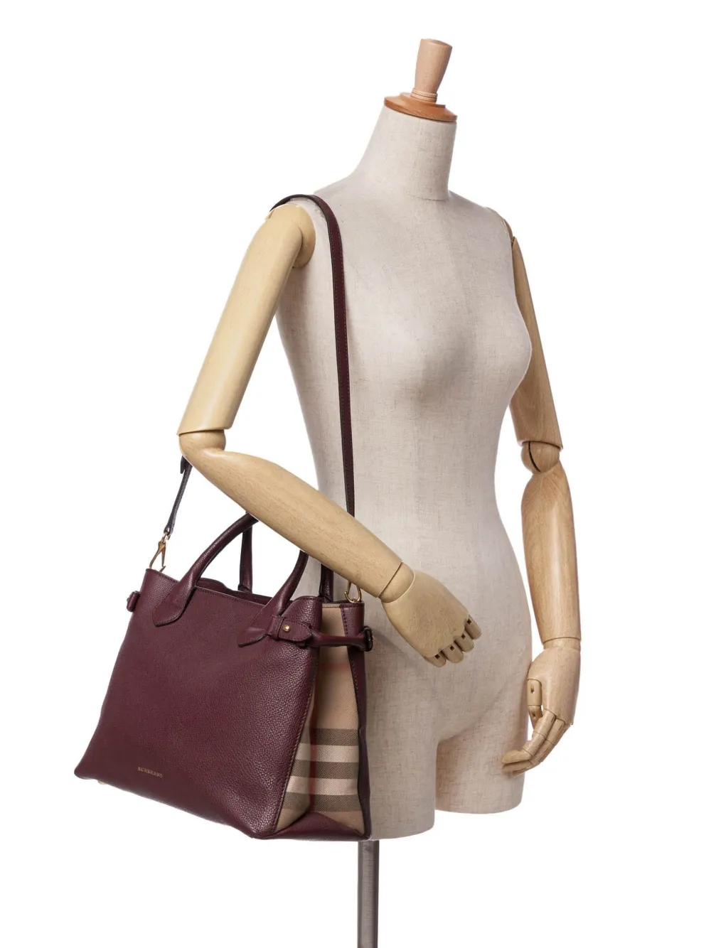 Burberry Pre-Owned 2000-2017 Medium Leather and House Check Banner satchel | Pre-Owned | Image 2