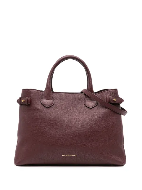 Burberry Pre-Owned 2000-2017 Medium Leather and House Check Banner satchel