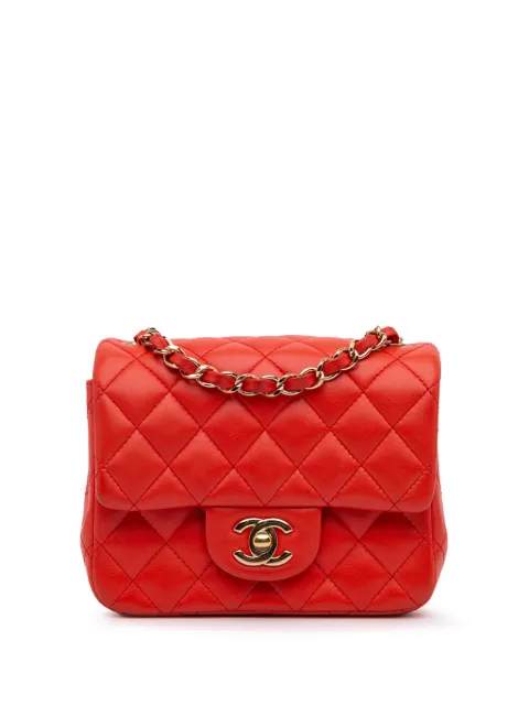 CHANEL Pre-Owned 2017-2018 Mini Square Classic Lambskin Single Flap crossbody bag
