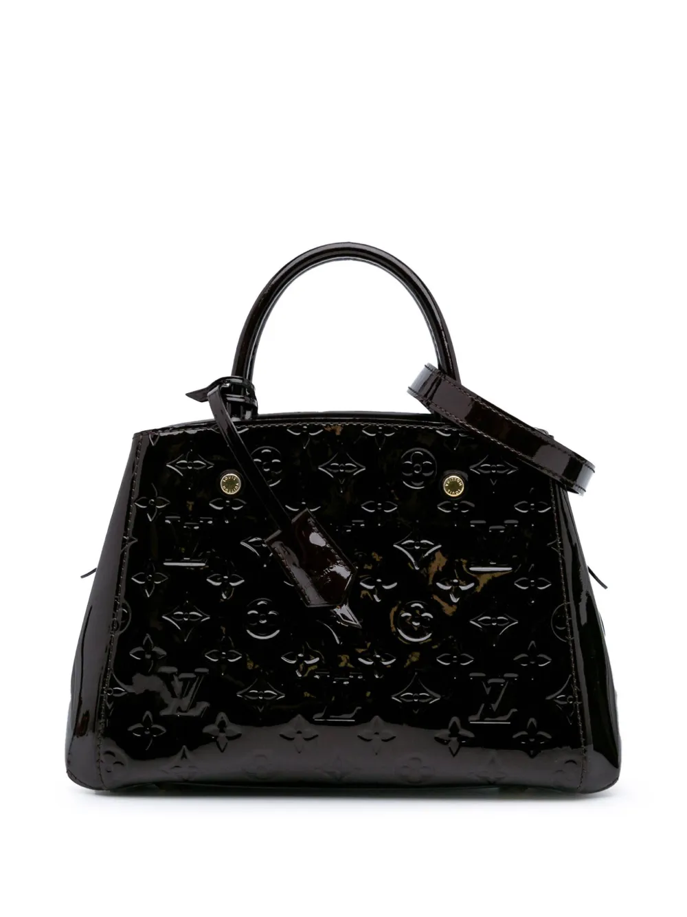 Louis Vuitton Pre-Owned 2015 モノグラム ヴェルニ モンテーニュ BB サッチェルバッグ - パープル Louis Vuitton Pre-Owned 2015 モノグラム ヴェルニ モンテーニュ BB サッチェルバッグ - パープル