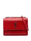 Saint Laurent Pre-Owned 2016 Medium Croc Embossed Leather Sunset crossbody bag - Red