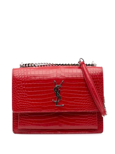 Saint Laurent Pre-Owned 2016 Medium Croc Embossed Leather Sunset crossbody bag