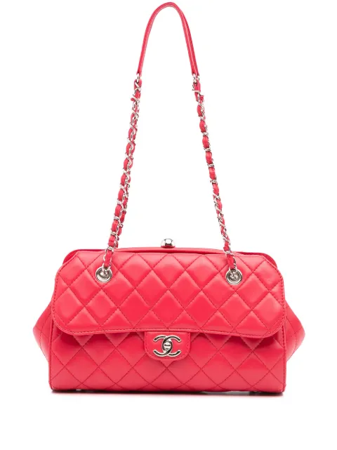 CHANEL Pre-Owned 2015-2016 CC Quilted Lambskin Kisslock Frame Flap tote bag