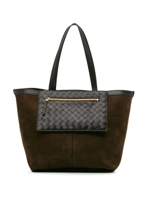Bottega Veneta Pre-Owned 2021-2024 Medium Suede and Nappa Intrecciato Flip Flap tote bag