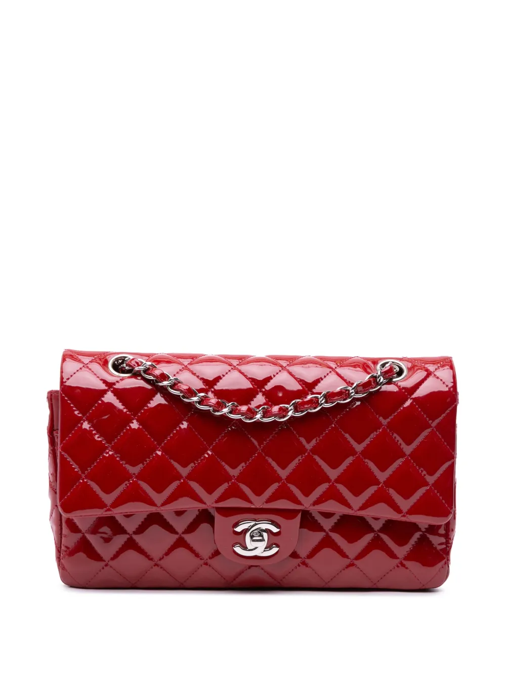 CHANEL Pre-Owned 2013-2014 Medium Classic Patent Double Flap shoulder bag | Red | Image 1